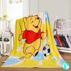 담요 산호벨벳 털 두께 보온 유치원이불 가을풀 셀럽, C07-축구 곰돌이푸