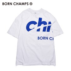 남자티셔츠 bornchamps트렌디한브랜드 남성복 여름시즌 뉴타입 남성반팔 T티셔츠힙합 루즈핏 순면 프린팅 반소매