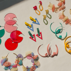 마마카사르천연원석블루그레이귀걸이