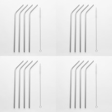 5MM 5P 곡선 스텐레스빨대 스테인리스빨대 스텐스트로우 스텐빨대, 1개