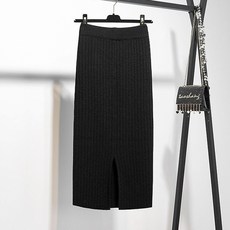말랑마쥬 H라인 포근터치 뒷트임 니트 롱스커트