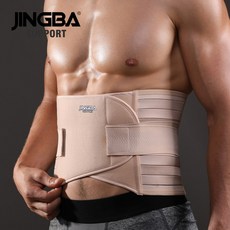 JINGBA 지원 피트니스 코르셋 슬리밍 땀 벨트 허리 트레이너 남성 뒤로 지원 허리 보호 공장 도매 Dropshipping, 카키 20810, XXL, 04 XXL