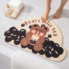 귀여운 바닥 매트 곰 토끼 돼지 동물 러그 집 입구 카펫 침실, A.40cmx60cm, 1개