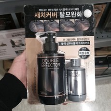 려 더블이펙터 탈모증상완화 블랙샴푸 321ml+트리트먼트 110ml