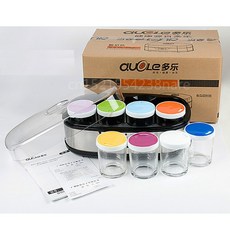 가정용 요구르트 기계 나토 스테인레스 스틸 하우징 자동 메이커 밀봉 유리 컵 8 개 50W 150ml, [04] AU, [01] as photo