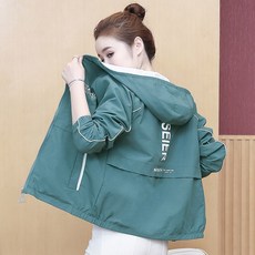 다다이쏘 후드바람막이 신 얇은 봄가을 계절 왜소 작은 키 쇼트 점퍼 여성 캐주얼자켓 야구복