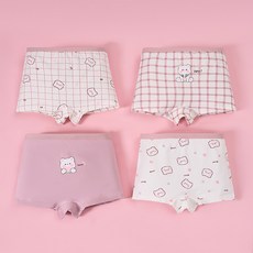 [4종 세트] 워더미 여아용 순면 키치 사각 아동 팬티 C3016 4종 세트] 워더미 여아용 순면 키치 사각 아동 팬티 C3016