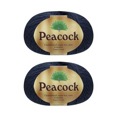 울클럽 뜨개실 피코크 풍성한 모헤어가 고급스러운 캐시미어울실 50g 2볼, 2개, 712 네이비