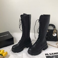 Asure 롱부츠 통굽 부츠 워커 마틴 부츠 빅사이즈 기높이 부츠 6cm