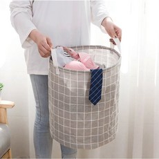 NUBITEL_누비마켓_튼튼하고 편리한 체크무늬 빨래바구니 빨래수거함 빨래수납함 세탁실수납 세탁물바구니 세탁수거함 빨래분류 세탁물보관함 세탁바구니 빨래수_누비텔레콤_NUBITEL몰, 옵션체크_블랙