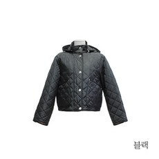버버리 크롭 퀼팅 후드재킷