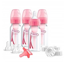닥터브라운 옵션스플러스 미숙아 젖병 4P 세트 병원납품 특수젖병 배앓이 방지, 핑크, 느린단계