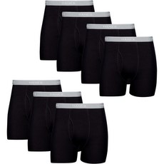 Hanes 남성용 박스팬티 허리밴드가 있는 부드럽고 통기성이 뛰어난 면 속옷 멀티팩 남성팬티
