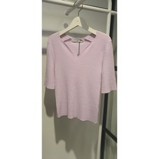 [듀엘] DEWE 하트넥 5부소매 골지 니트 l241ksk004 NC일산