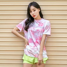 에이치머스 여성용 알데바란 오버핏 래쉬가드, 핑크