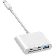 iPhone iPad용 SD 카드 리더 듀얼 커넥터(Lightning &)USB-C) 마이크로 메모리 2 in 1 및 TF 어댑터 휴대용 트레일 카메라 뷰어 드라이버 필요, 4 Slots for (Lightning)Fubiao, 1개