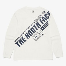 노스페이스 [노스페이스키즈 공식] NT7TQ52S 키즈 익스플로어 레터링 긴팔 라운드 티_IVORY