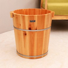 편백나무 발마사지 목욕 마사지샵 30CM 족탕 족욕통 25cm 나무 습식 나무통+뚜껑, 40CM높이, 1개