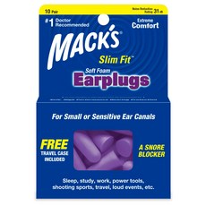 Macks 슬림핏 소프트폼 수면 귀마개, 20개입