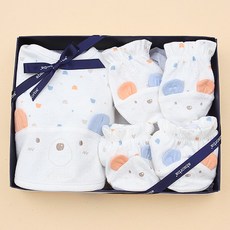 [압소바]미우오가닉턱받이+손발싸개 세트 AVD11101, 손발싸개, 턱받이