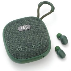 TG813 휴대용 무선 미니 스피커 블루투스 호환 헤드셋 포함 서브우퍼 스테레오 칼럼 FM 라디오 BT 5.3 스피커 2 in 1, 6) green, 6) green