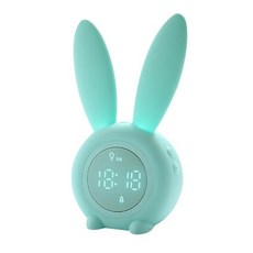 Coelho bonito orelha led digital despertador eletrônico usb controle de som coelho noite lâmpada mes, 시안 불투명, Estados Unidos