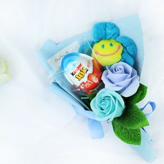 데이데이플라워 킨더조이 꽃다발 스마일 인형 재롱잔치 졸업식 (5color), 블루
