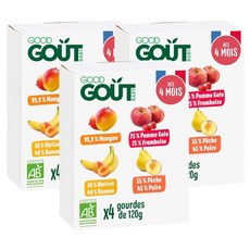 GOOD GOUT 굿 고트 베이비 과일 퓨레 4개월이상 4가지맛 4개입 3개 120g