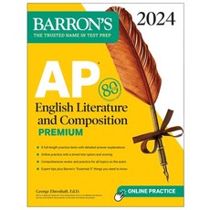 (영문도서) AP English Literature and Composition Premium 2024: 8 Practice Tests + Comprehensive Review ... Paperback, Barrons Educational Services, 9781506287713