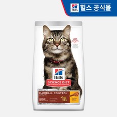 힐스 사이언스 다이어트 고양이 어덜트 7+ 헤어볼컨트롤 치킨 1.6kg, 닭, 1개