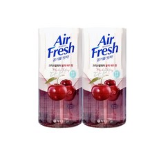에어후레쉬 크리스탈워터 방향제 블랙체리 향 용기형 본품, 400ml, 2개