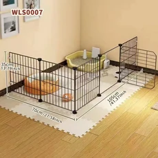 반려동물 철제 울타리 가정용 소형견 및 고양이 철망 케이지 실내 문 마개 토끼 격리망 빈, 06 WLS0007