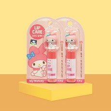 산리오캐릭터즈 립케어 어린이 립밤, 2개, 4.5g, 마이멜로디 틴티드(복숭아향)
