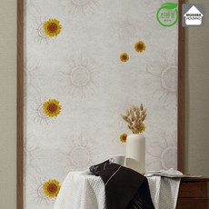 제로아이 친환경 10M 실크무늬 단열벽지 두께5mm, 라이즈 노란해바라기 1M x 10M