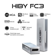 진공관 앰프 hiby fc3 mqa 인증 동글 usb dac 디코딩 오디오 헤드폰 증폭기 dsd128 - 그리폰dac