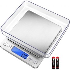 Fuzion Digital Kitchen Scale 3000g 0.1g Pocket Food 6 Measure Modes LCD Tare Grams and Ounces with, Silver, Silver - 3000g