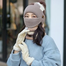 여성겨울골프모자 넥워머마스크올인원 PXG겨울모자 방한모자 이까스텔귀달이모자 손안에마트, H(장갑포함)
