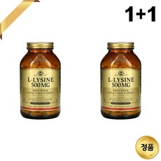 1+1 솔가 라이신 500mg 250 베지캡슐 아미노산 리신 스테아르산 아르기닌 헤르페스, 250정, 2개 - 스테아르산