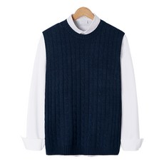 꽈배기 라운드 니트조끼 MDKN105MT