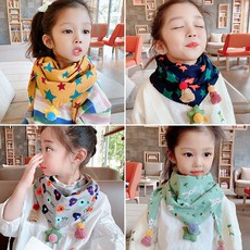 MOLY 키즈 봄 가을 얇은 삼각 목도리 워머 J2002