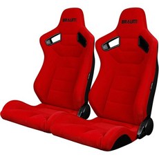 BRAUM ® - 블랙 스티칭이 있는 레드 패브릭 엘리트 시리즈 레이싱 시트 한 쌍BRR1-RFBS, Red Cloth (Black Stitching), 1개