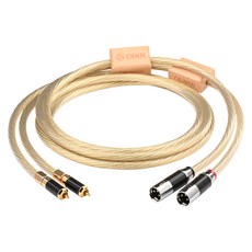 ATAUDIO 하이파이 RCA-XLR 케이블 8N OCC 순수 실버 골드 오딘 수-암 인터커넥터 앰프호환 애호가, 2) 2RCA to 2XLR Male - 1.5m