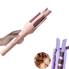 물결고데기 이온 3단계 조절 32mm 전 오토롤링고데기 휴대용 롤고데기, 핑크