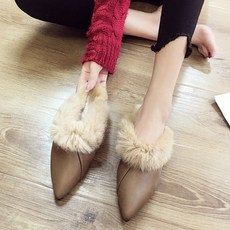 A15784 스웨이드 털 블로퍼 밍크털 퍼 슬리퍼