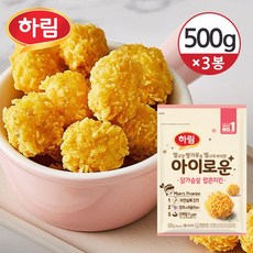 [하림] [냉동] 아이로운 닭가슴살 팝콘치킨 500gx3개, 3개, 500g