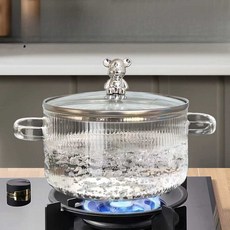 내열유리냄비 인덕션 양수 보니 무쇠주물 다용 양수냄비 5L, 내열냄비 1.7L (화염/전기/세라믹/사용가능)