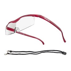 하즈키 확대경 하즈키 확대경 안경 클리어 렌즈 배율 클리어 1.6배 돋보기 레드