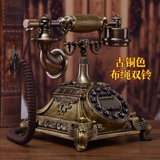 빈티지 집전화기 옛날 전화기 사무실 소품 다이얼, 버튼 브론즈