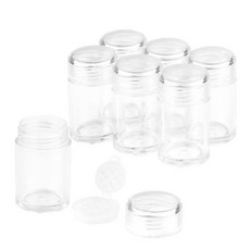 투명 플라스틱 루즈 파우더 병 10ml 빈 얼굴 파우더 케이스 아이쇼 파우더 박스 메이크업 컨실러 파우더 체통 용기 화장품 파우더 샘플 냄비 병 6팩, 6개