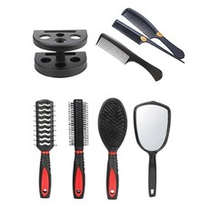 상상공간 다양한 스타일 연출 머리 헤어 브러쉬 빗 브러시 6종 거울 세트, 퍼플